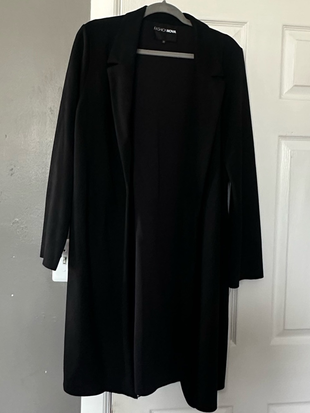 Fashion Nova Black Long Coatigan